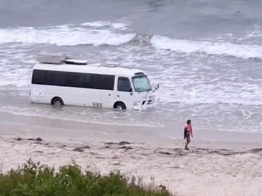 A bus has got bogged at Aldinga Beach