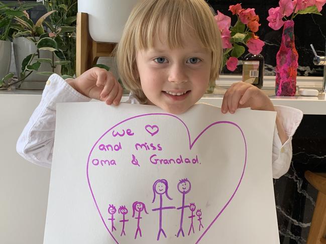 Alfie Crowley of Hendra with a message for his grandparents