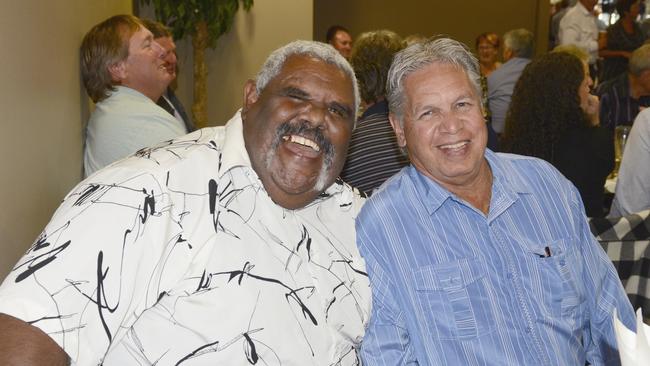 Uncle Joe Walker and Avery Brown were at the Grafton Ghosts Rugby League Club 50th anniversary dinner at the Grafton District Services Club in 2013. Photo Debrah Novak / The Daily Examiner