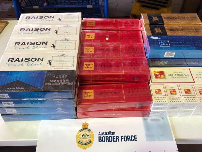 Recent illicit tobacco and cigarette seizures and arrest across Australia. Some of the seized cigarettes Picture: Australian Border Force