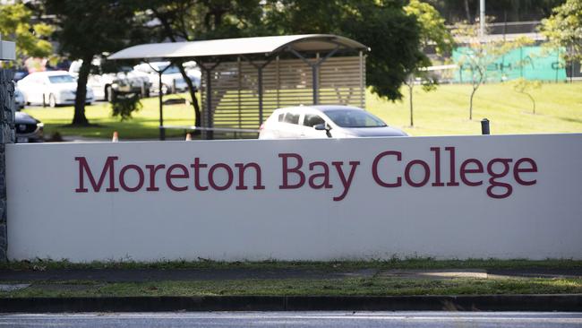 The gates of Moreton Bay College in Manly West. Picture: AAP Image/Attila Csaszar