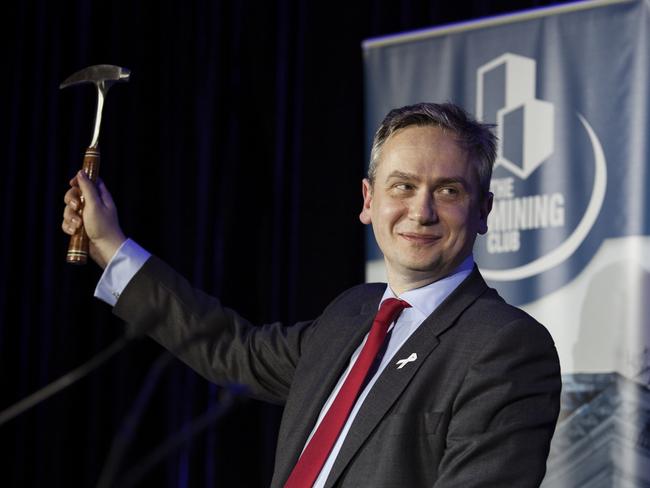 25/11/2016: Rio Tinto chief executive Jean-Sebastien Jacques speaking at the Melbourne Mining Club.