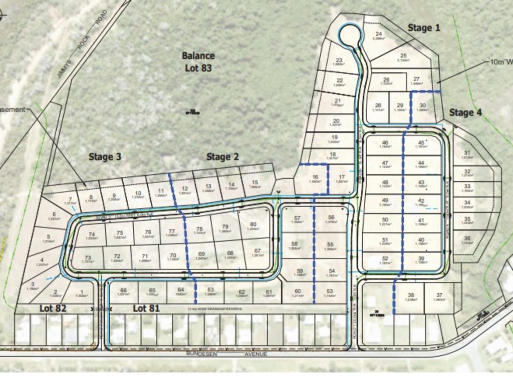 The development at Midge Point will be broken up into four stages. Picture: Contributed