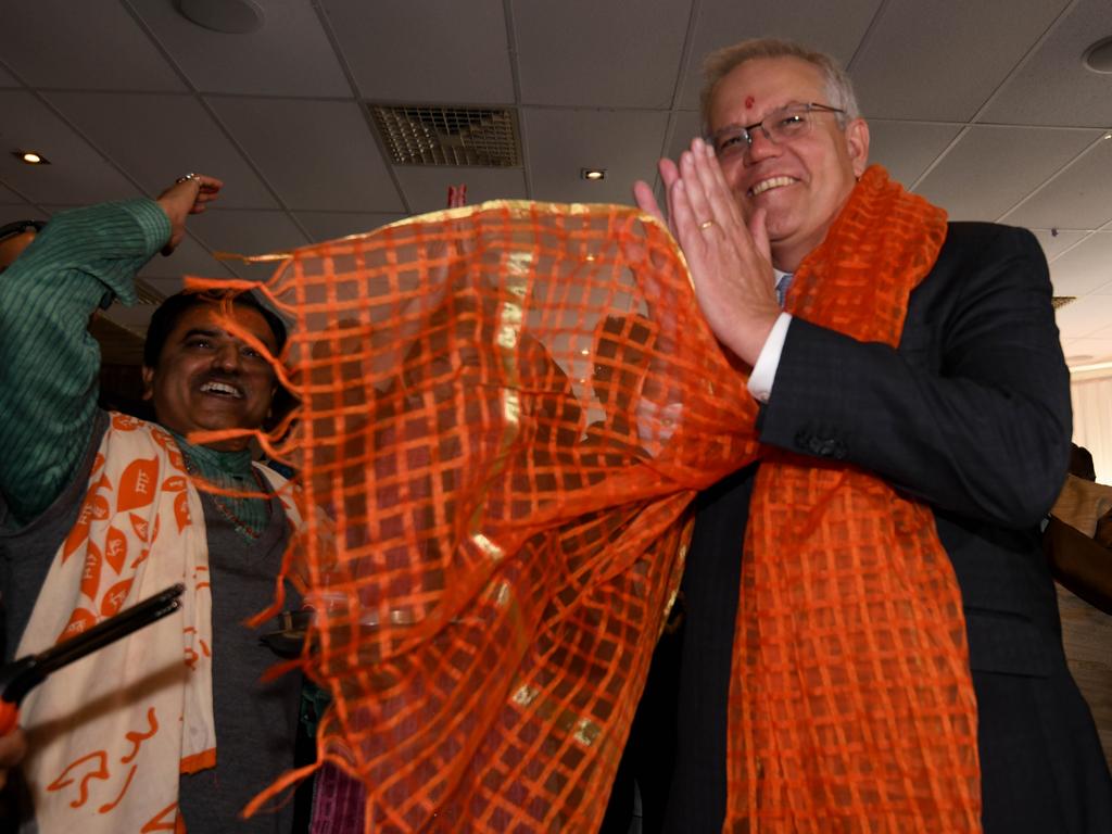 Scott Morrison has spruiked Australia and India’s ‘shared mission’ in the Indo-Pacific. Picture: NCA NewsWire/ Sharon Smith