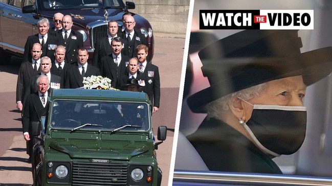 Royals escort Prince Philip’s coffin to funeral service