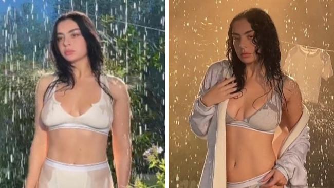Charli XCX's SKIMS underwear shoot.