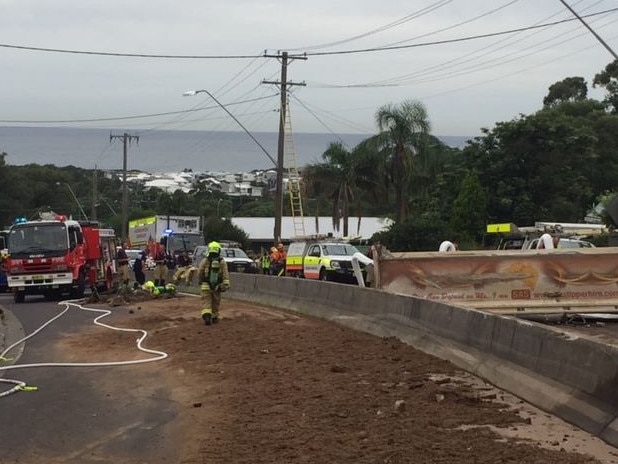 The crash shut down Bulli Pass overnight. Picture: Live Traffic NSW.