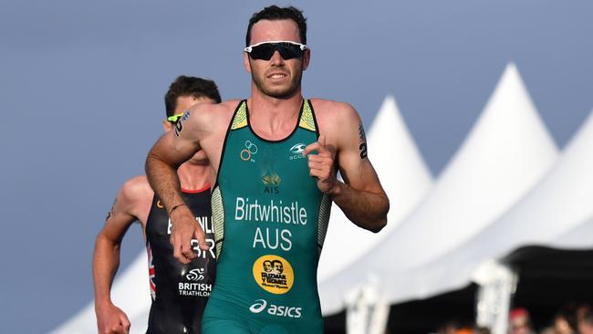 Jake Birtwhistle in action at the ITU World Triathlon Series grand final on the Gold Coast. Picture: DELLY CARR