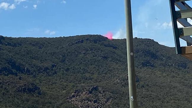 A view of the Halls Gap blaze from Lake Bellfield.