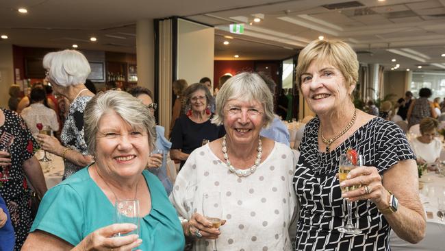 Celebrating women are (from left) Sharyn Stallman, Sue English and Helen Vaughan at the International Women's Day lunch hosted by Zonta Club of Toowoomba at Picnic Point, Friday, March 5, 2021. Picture: Kevin Farmer