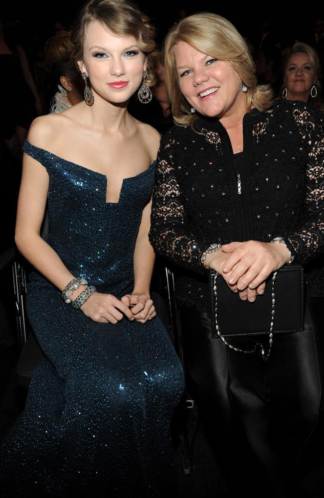 Taylor Swift’s mother Andrea, right, has been a muse to the Grammy-winning singer. Picture: Kevin Mazur/WireImage