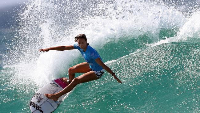 Sally Fitzgibbons in action at the Roxy Pro. Picture: Richard Gosling