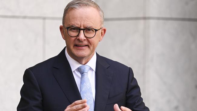 Prime Minister Anthony Albanese was forced to save face on Wednesday morning, after Treasurer Jim Chalmers got caught up in a fiery clash. Picture: NCA NewsWire / Martin Ollman