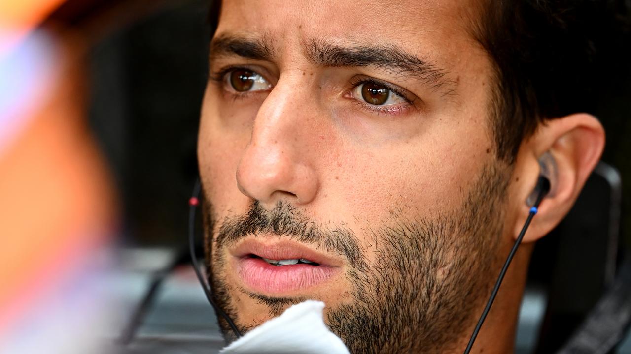 NORTHAMPTON, ENGLAND - JULY 02: Daniel Ricciardo of Australia and McLaren prepares to drive in the garage during final practice ahead of the F1 Grand Prix of Great Britain at Silverstone on July 02, 2022 in Northampton, England. (Photo by Clive Mason/Getty Images)