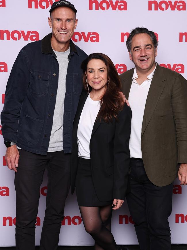 With his Nova breakfast show co-hosts, Ryan “Fitzy” Fitzgerald and Kate Ritchie.