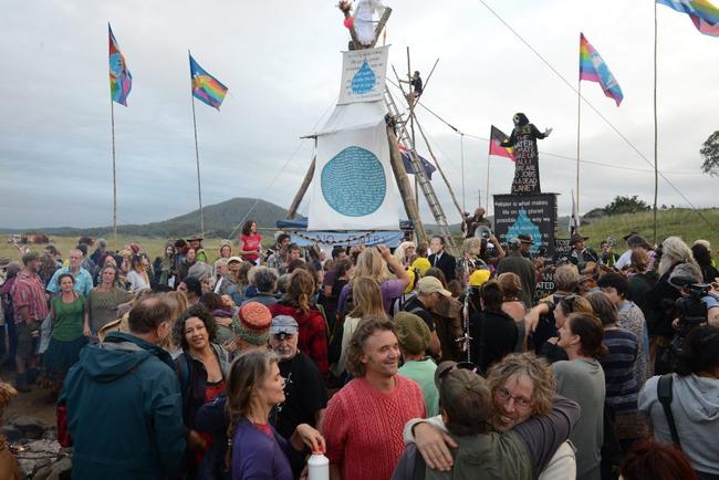 The Bentley Blockade protest site in April. Picture: Mireille Merlet-Shaw