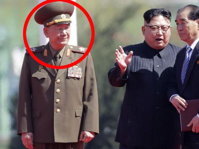 Hwang Pyong-so, left, pictured with North Korean leader Kim Jong-un in April this year. Picture: Wong Maye-E/AP