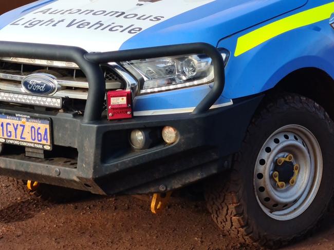 Autonomous Ford Ranger utes at Fortescue's Christmas Creek mine.