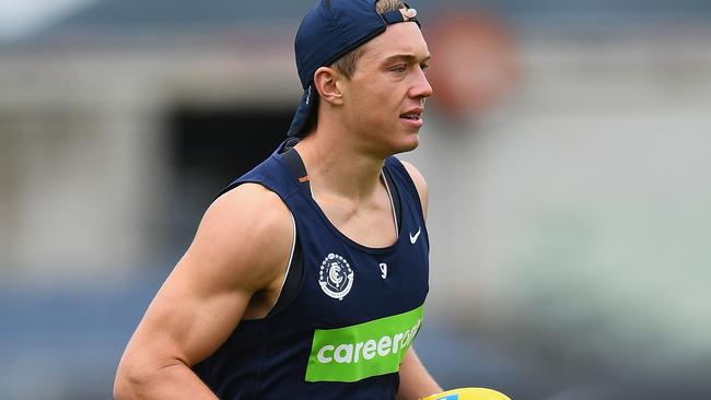 Patrick Cripps will miss up to 12 weeks with a back injury. Picture: Getty