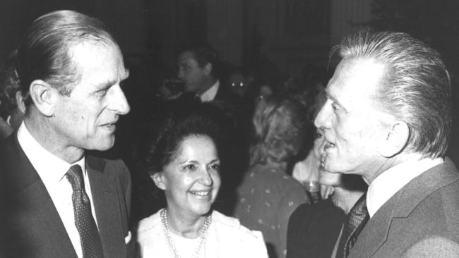 The actor meets with Prince Philip, left, in 1981.