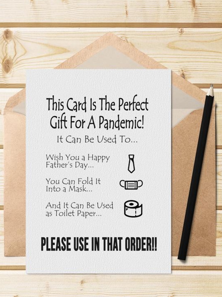 Pandemic Father’s Day Card by FlieSisDesigns. Picture: Etsy.