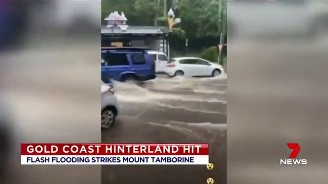 Wild floodwaters at Tamborine Mountain