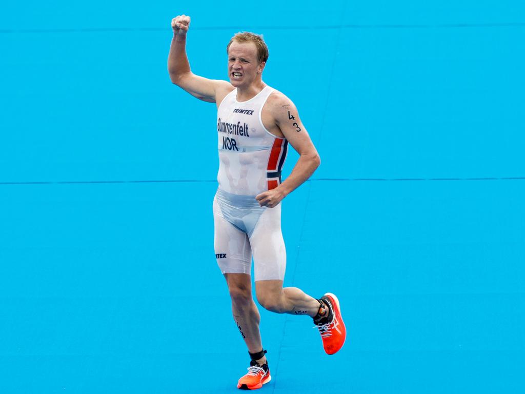 Kristian Blummenfelt of Team Norway’s uniform left little to the imagination. Picture: Getty Images