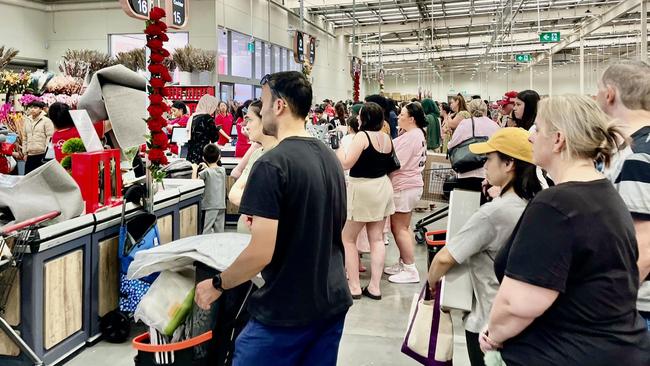 Chaos has broken out at a southeastern Melbourne suburb after a highly-anticipated discount store, Panda Mart, opened to the public on Thursday, resulting in the store shutting its doors to help control the crowd. Picture: Supplied