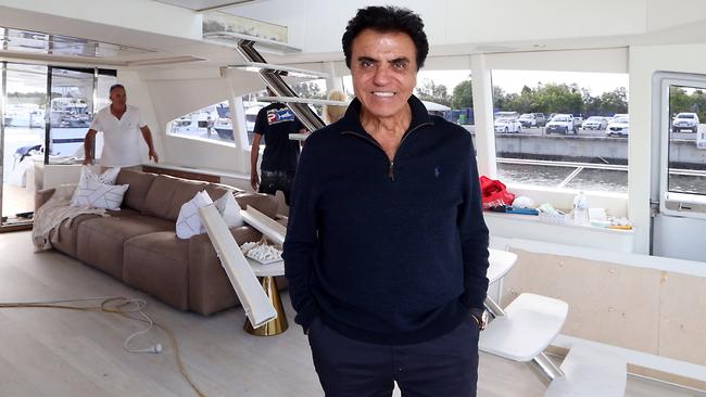 Hairdressing mogul Stefan Ackerie with his 100ft superyacht.