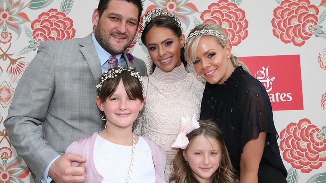 Brendan and Alex Fevola with their three children Leni (10), Mia (16) and Lulu (6). Picture: Julie Kiriacoudis