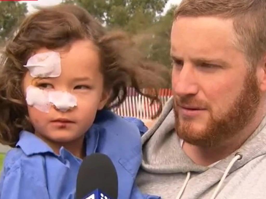 Year 2 student Lilli Ritzka was hit by an e-scooter in Perth. Picture: Supplied/Nine News.