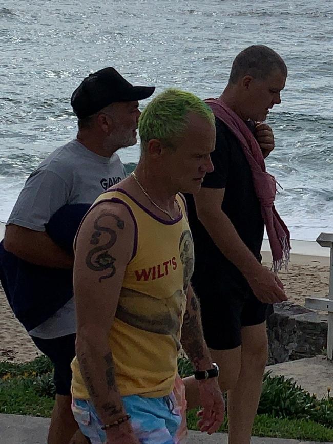 Flea of the Red Hot Chili Peppers spotted on an early morning stroll through Bronte on Tuesday. Picture: Campbell Gellie