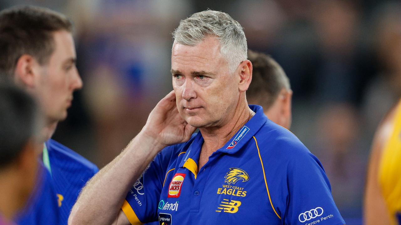 It’s a tough gig for Eagles coach Adam Simpson. Picture: Dylan Burns/AFL Photos via Getty Images