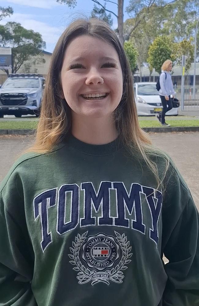 First-time voter Zara Simpson, 18, at the Banora Point High School polling booth on Saturday. Picture: Sam Stolz