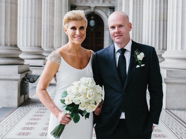 Mimi Venker and Jason Ingram got married at the Botanical Gardens on Thursday. Picture: Camilla Kirk Photography