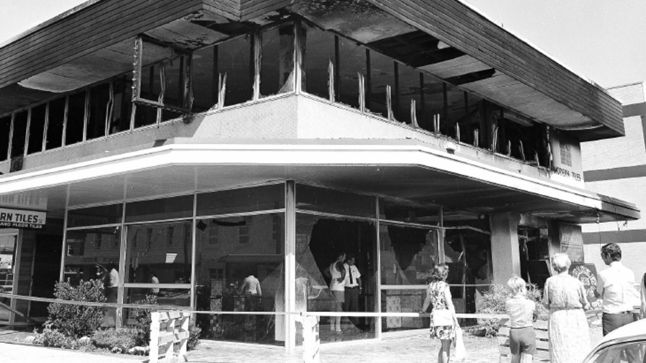 Damage to the Whiskey Au Go Go nightclub after the 1973 arson attack.