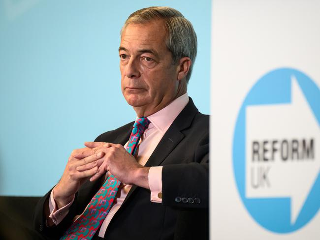 LONDON, ENGLAND - NOVEMBER 28: Leader of Reform UK, Nigel Farage is seen while attending a Reform UK press conference on November 28, 2024 in London, England. The populist Reform UK party called a press conference to make a statement on party growth and professionalization. (Photo by Leon Neal/Getty Images)