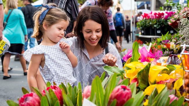 Be a tourist in your own neighbourhood and check out some of Hobart’s best attractions, including Salamanca Market. Picture: City of Hobart and Alastair Bett.