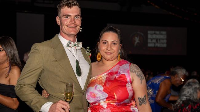 Grayson Javins and Jessica Musgrave at the 2024 NAIDOC Ball at the Darwin Convention Centre. Picture: Pema Tamang Pakhrin