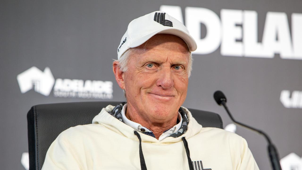 ADELAIDE, AUSTRALIA - NewsWire Photos - APRIL 20, 2023: LIV Golf Press Conference with LIV Golf CEO and Commissioner Greg Norman, at The Grange Golf Club. Picture: NCA/NewsWire Emma Brasier