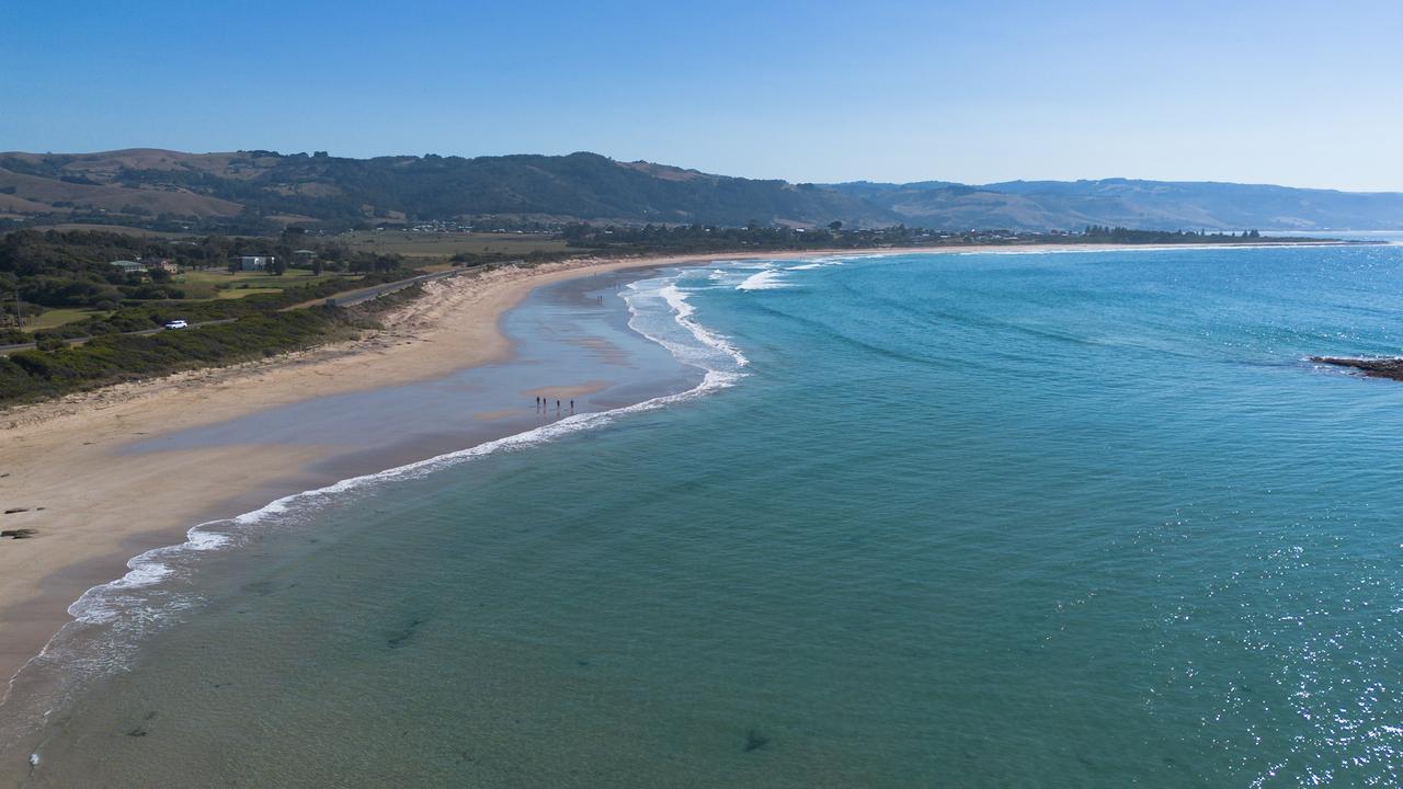 Marengo Beach, near Apollo Bay, where one person drowned and two were rescued in mid-March. Picture: Brad Fleet.