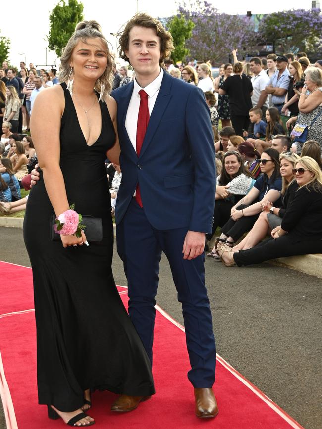 Highfields State Secondary college formal at Highfields Cultural Centre. Issy Adams and Lachlan Davis.