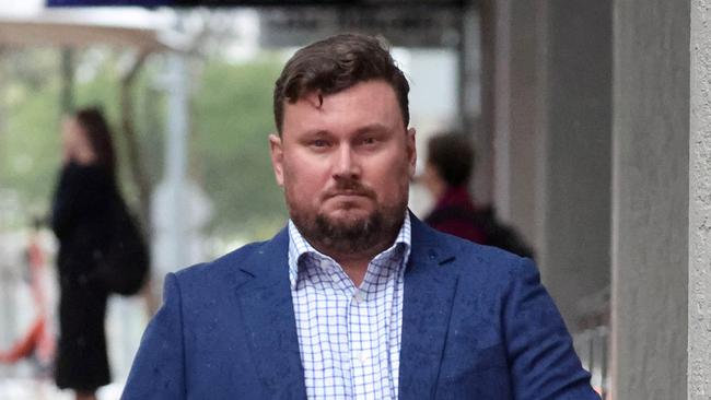 Former LNP president David Hutchinson leaving the Federal Court in Brisbane. Picture: Liam Kidston