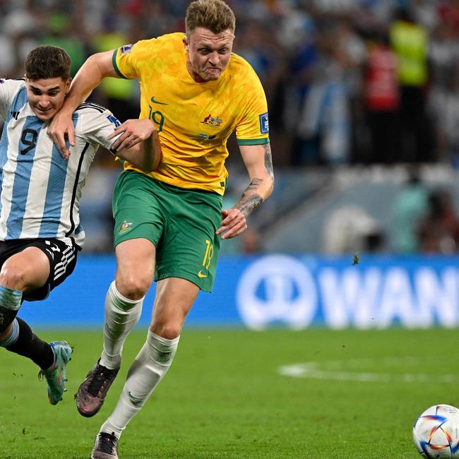 Harry Souttar was superb for the Socceroos at the World Cup. Picture: AFP