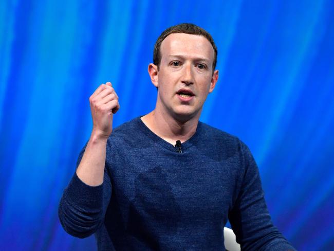 Facebook's CEO Mark Zuckerberg delivers his speech during the VivaTech (Viva Technology) trade fair in Paris, on May 24, 2018.  / AFP PHOTO / GERARD JULIEN