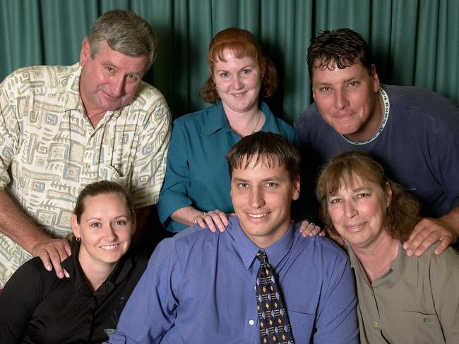 The Hytch family circa 2000, including Robert (centre front) and Scott (back right).