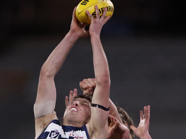 Bailey Van De Heuvel has bolted into the draft frame. Picture: Darrian Traynor/AFL Photos