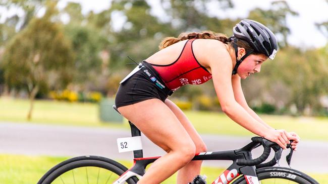 Deja, 17, training for a triathlon. Picture: Hunter Wood Photography