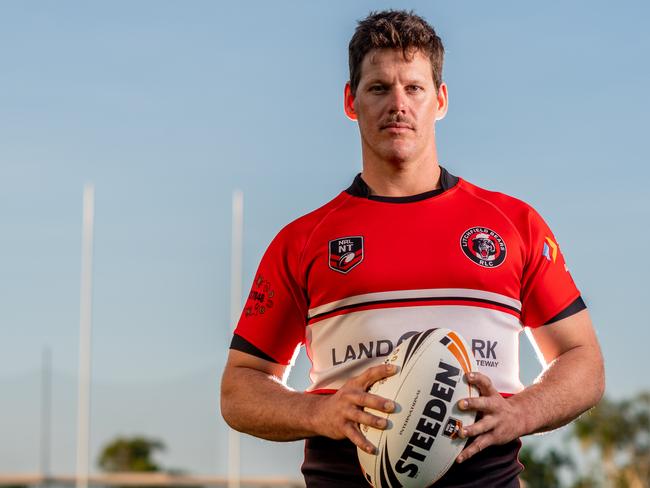 Litchfield Bears’ captain Luke Mahood racks up his 200th NRL NT game for the club this weekend. Picture: Che Chorley