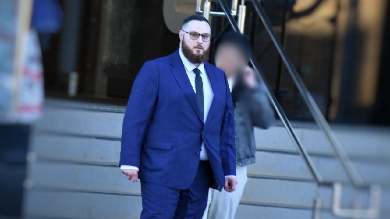 Robert Andrew Scott leaving the Toowoomba courthouse after pleading not guilty to sexually assaulting multiple young teen boys.